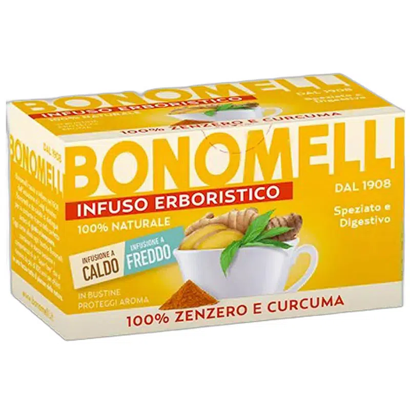 Bonomelli Gyömbér és Kurkuma gyógynövény tea - 16 filter Bonomelli Gyömbér és Kurkuma gyógynövény tea - 16 filter
