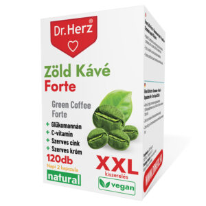 Dr. Herz XXL Zöld Kávé Forte + C-vitamin + Glükomannán kapszula - 120db
