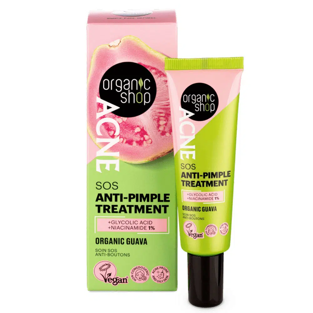 Organic Shop ACNE SOS Pattanás elleni gél bio guavával - 30ml Organic Shop ACNE SOS Pattanás elleni gél bio guavával - 30ml