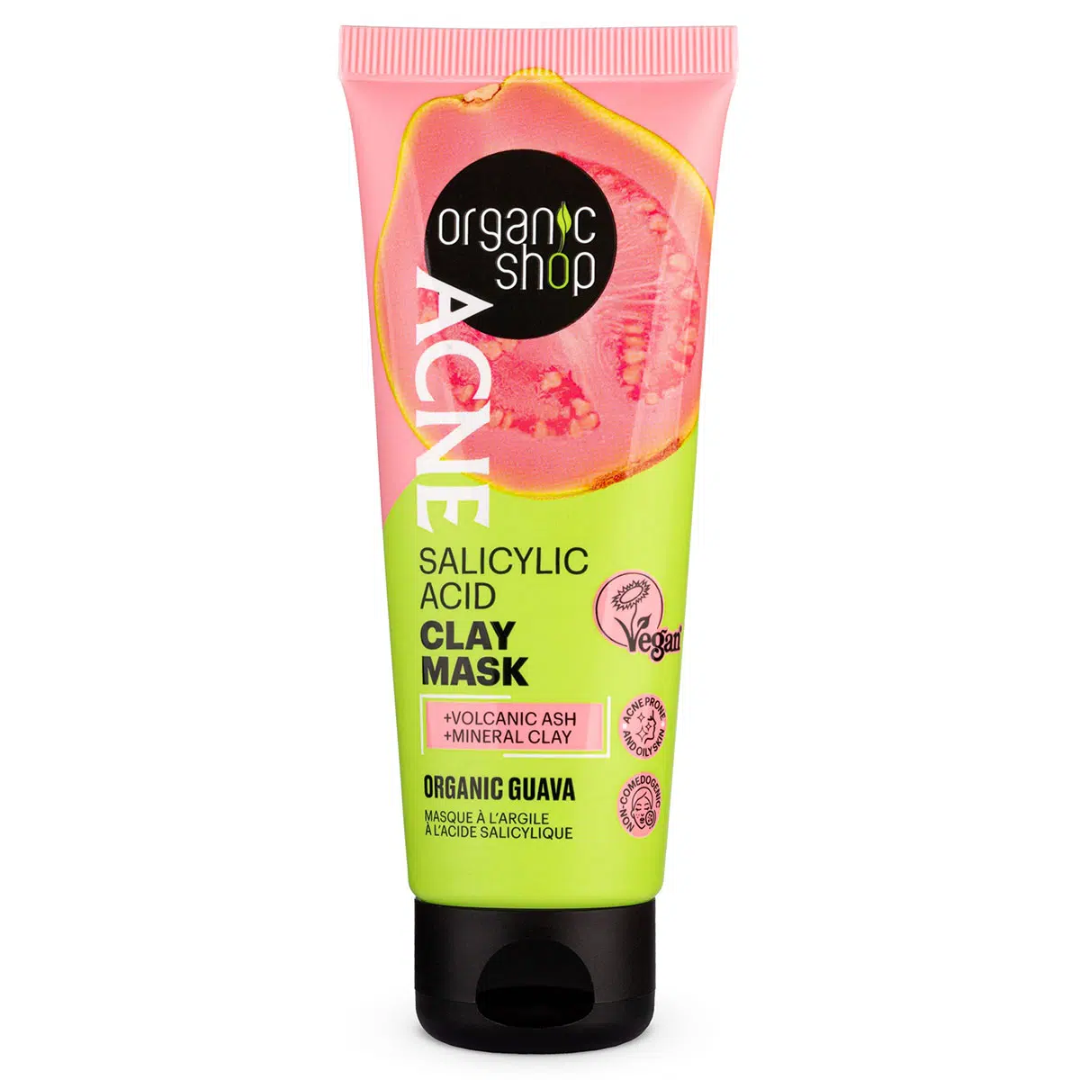 Organic Shop ACNE Szalicilsavas agyagmaszk bio guavával - 75ml Organic Shop ACNE Szalicilsavas agyagmaszk bio guavával - 75ml