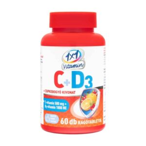 1x1 Vitaday C-vitamin 500mg + D3 1000NE rágótabletta naracs 60db (piros)