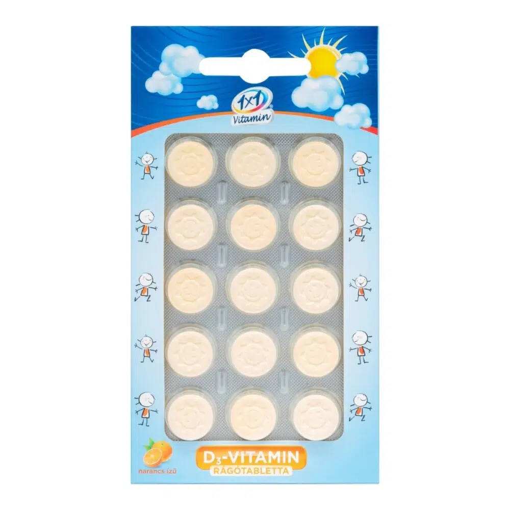 1x1 Vitaday D3-vitamin 400 NE rágótabletta napocska 15db 1x1 Vitaday D3-vitamin 400 NE rágótabletta napocska 15db