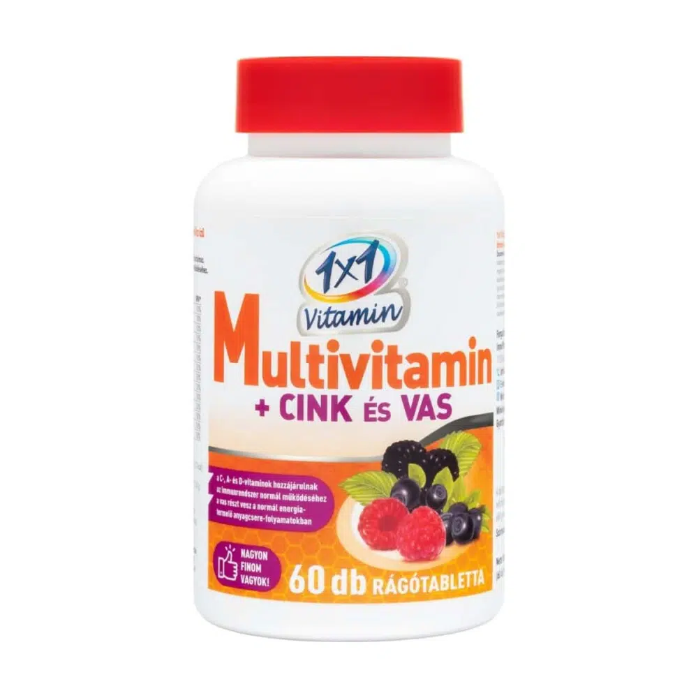 1x1 vitaday Multivitamin+cink+vas rágótabletta 60db 1x1 vitaday Multivitamin+cink+vas rágótabletta 60db