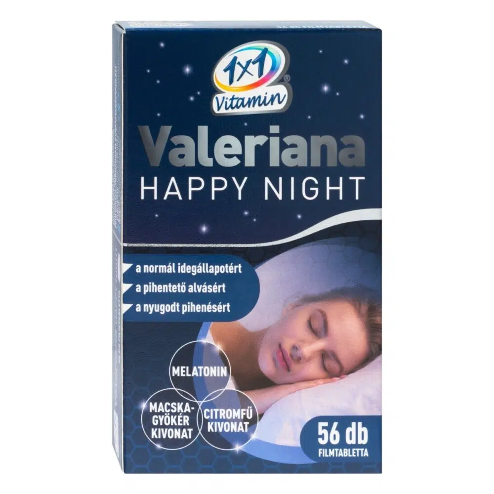 1x1 Vitaday Valeriana Happy Night étrend-kiegészítő filmtabletta 56db 1x1 Vitaday Valeriana Happy Night étrend-kiegészítő filmtabletta 56db