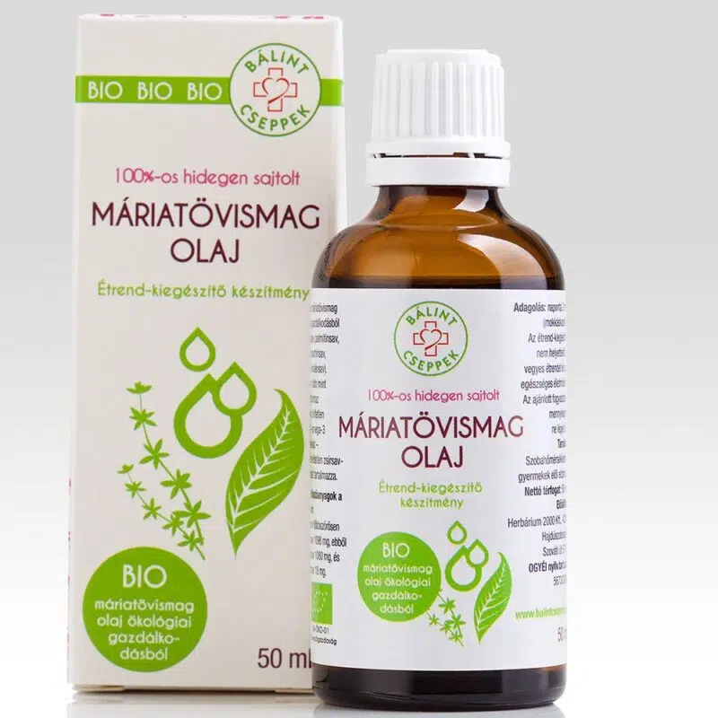 Bálint cseppek Bio máriatövismagolaj 100% 50ml Bálint cseppek Bio máriatövismagolaj 100% 50ml
