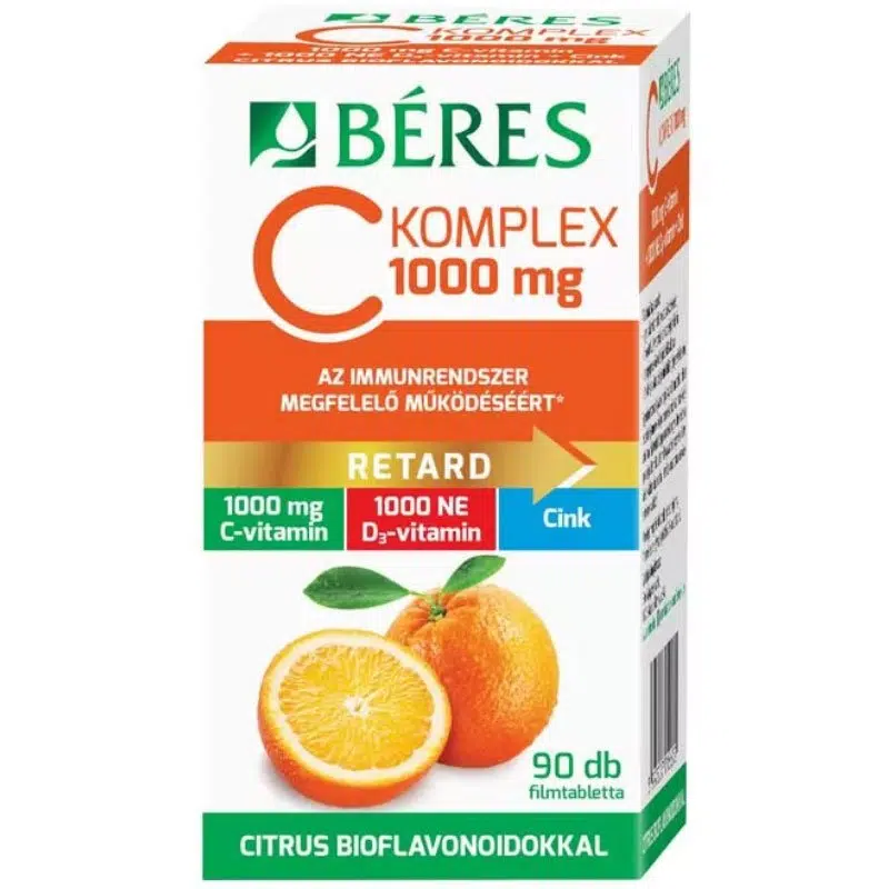 Béres C KOMPLEX 1000 mg filmtabletta, C- és D3-vitamin, cink 90db Béres C KOMPLEX 1000 mg filmtabletta, C- és D3-vitamin, cink 90db