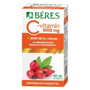 Béres c-vitamin 1000mg csipke+d3 RETARD filmtabletta 90db