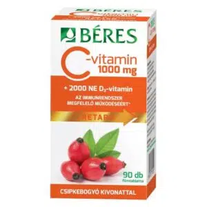 Béres c-vitamin 1000mg csipke+d3 RETARD filmtabletta 90db