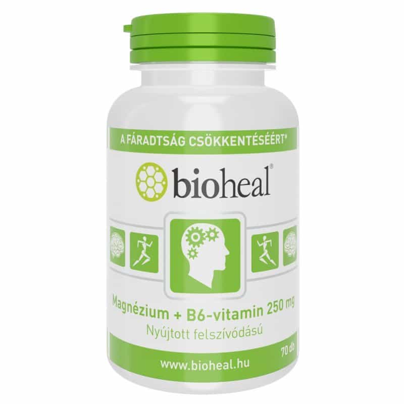 Bioheal magnézium + B6 vitamin szerves nyújtott felszívódású tabletta 70 db Bioheal magnézium + B6 vitamin szerves nyújtott felszívódású tabletta 70 db