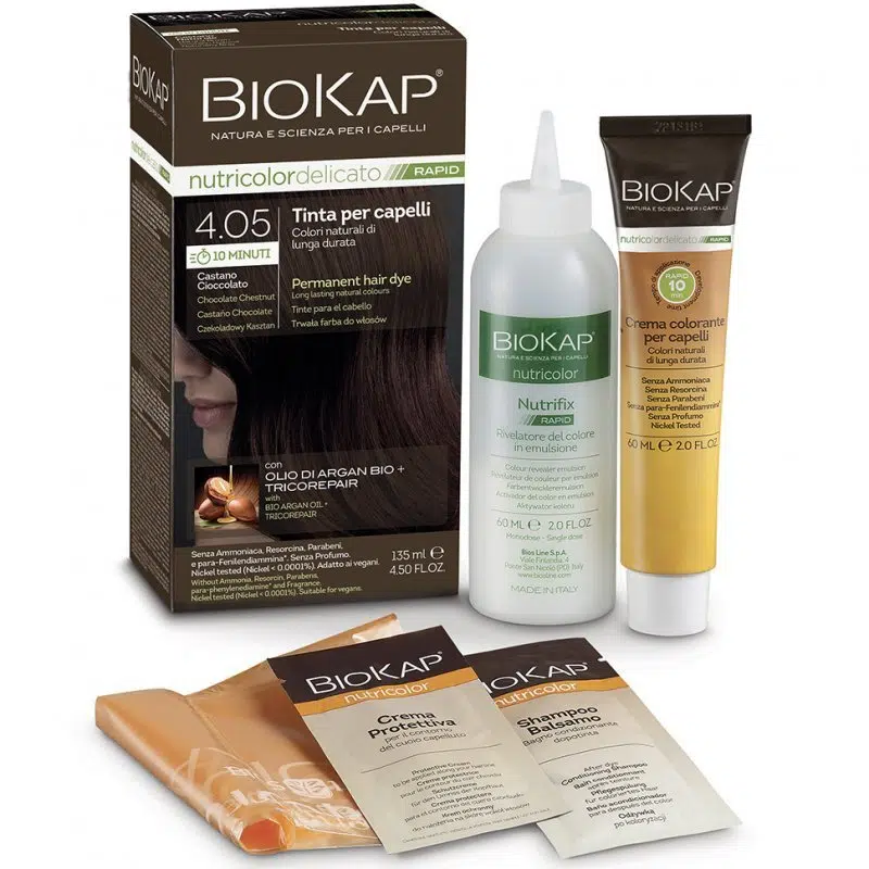 Biokap Nutricolor Rapid Tartós hajfesték Nr 4.05 Chocolate Chestnut 135ml Biokap Nutricolor Rapid Tartós hajfesték Nr 4.05 Chocolate Chestnut 135ml