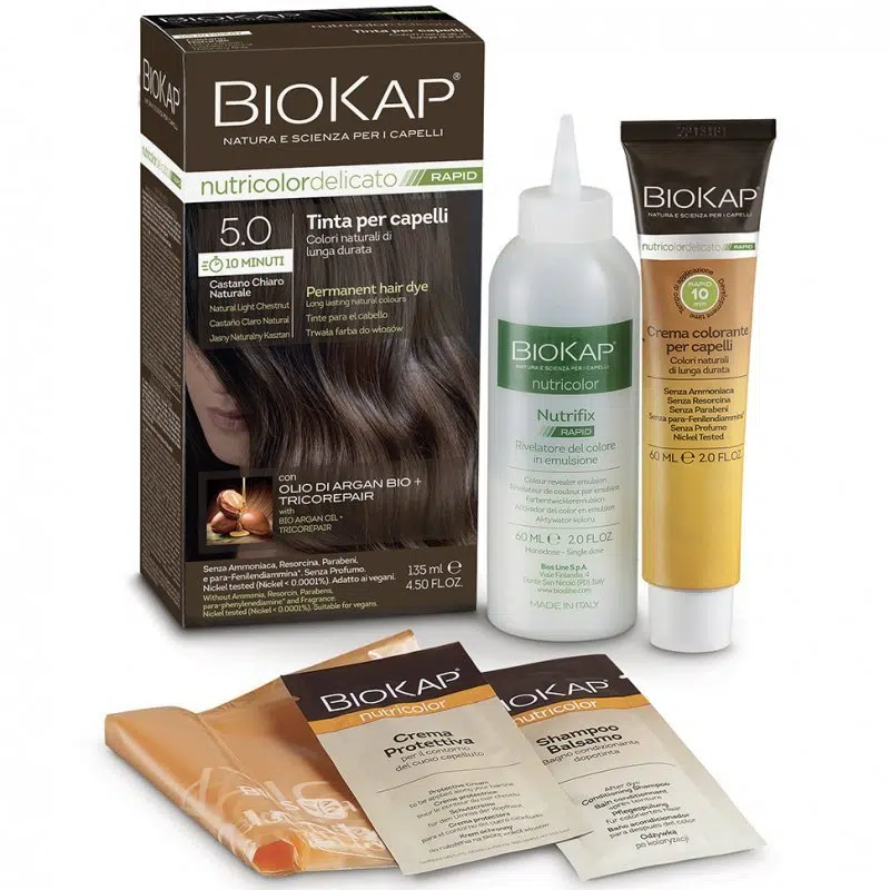 Biokap Nutricolor Rapid Tartós hajfesték Nr 5.0 Natural Light Chestnut 135ml Biokap Nutricolor Rapid Tartós hajfesték Nr 5.0 Natural Light Chestnut 135ml