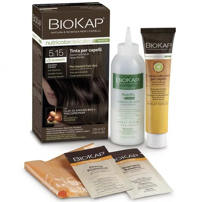 Biokap Nutricolor Rapid Tartós hajfesték Nr 5.15 Ash Chestnut 135ml Biokap Nutricolor Rapid Tartós hajfesték Nr 5.15 Ash Chestnut 135ml