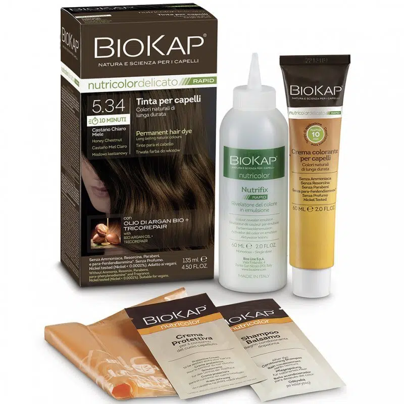 Biokap Nutricolor Rapid Tartós hajfesték Nr 5.34 Honey Chestnut 135ml Biokap Nutricolor Rapid Tartós hajfesték Nr 5.34 Honey Chestnut 135ml