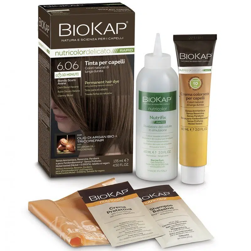 Biokap Nutricolor Rapid Tartós hajfesték Nr 6.06 Dark Blond Havana 135ml Biokap Nutricolor Rapid Tartós hajfesték Nr 6.06 Dark Blond Havana 135ml