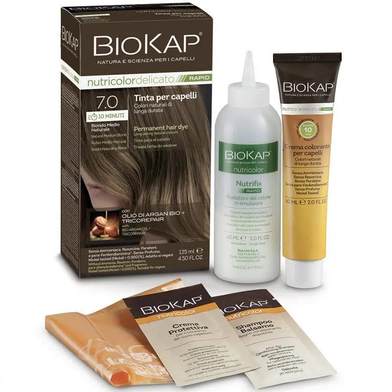 Biokap Nutricolor Rapid Tartós hajfesték Nr 7.0 Natural Medium Blond 135ml Biokap Nutricolor Rapid Tartós hajfesték Nr 7.0 Natural Medium Blond 135ml