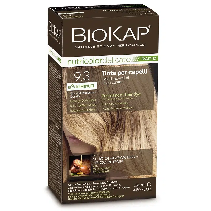 Biokap Nutricolor Rapid Tartós hajfesték Nr 9.3 Extra Light Blond 135ml Biokap Nutricolor Rapid Tartós hajfesték Nr 9.3 Extra Light Blond 135ml