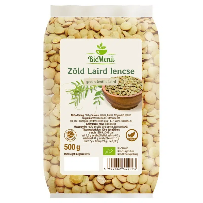 Biomenü bio ZÖLD LAIRD lencse 500g Biomenü bio ZÖLD LAIRD lencse 500g
