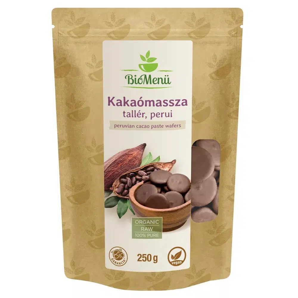 Biomenü bio perui kakaó massza tallér 250 g Biomenü bio perui kakaó massza tallér 250 g