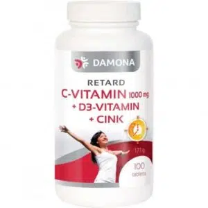 Damona C-vitamin 1000mg+D3-vitamin+cink RETARD tabletta 100db