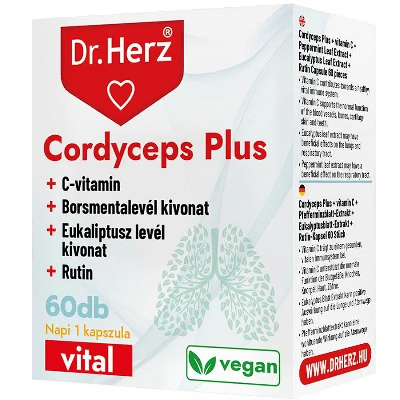 Dr. Herz Cordyceps Plus + C-vitamin kapszula 60db Dr. Herz Cordyceps Plus + C-vitamin kapszula 60db