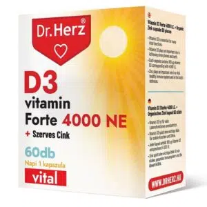 Dr. Herz D3-vitamin Forte 4000 NE + Szerves Cink kapszula 60db