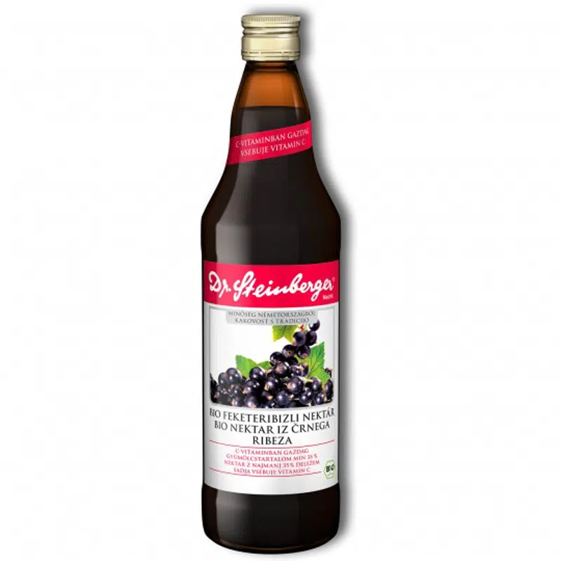 Dr. Steinberger BIO feketeribizlilé nektár 750ml Dr. Steinberger BIO feketeribizlilé nektár 750ml