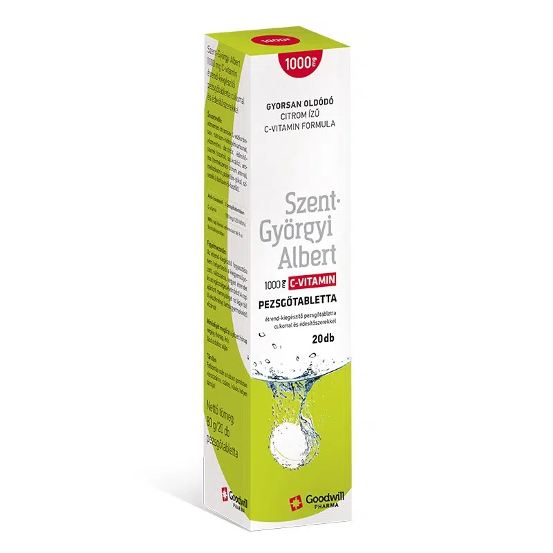 Goodwill Szent-Györgyi Albert pezsgőtabletta C-vitamin 1000mg 20db Goodwill Szent-Györgyi Albert pezsgőtabletta C-vitamin 1000mg 20db