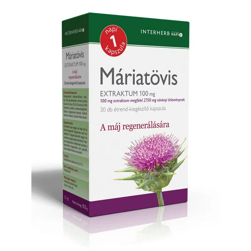 Interherb Máriatövis extraktum kapszula 30db Interherb Máriatövis extraktum kapszula 30db
