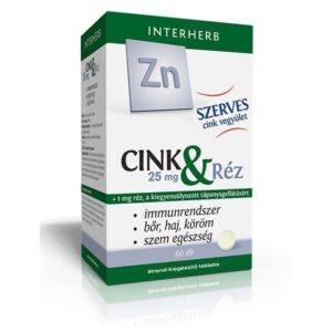 Interherb Szerves Cink 25 mg & RÉZ tabletta 60db