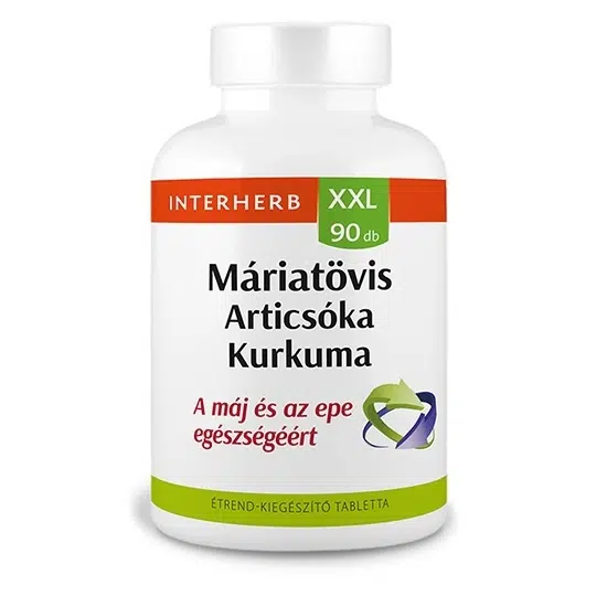 Interherb XXL Máriatövis, articsóka, kurkuma tabletta 90db Interherb XXL Máriatövis, articsóka, kurkuma tabletta 90db