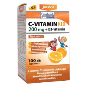 JutaVit Kid C-vitamin 200mg + D narancs ízű rágótabletta 100db