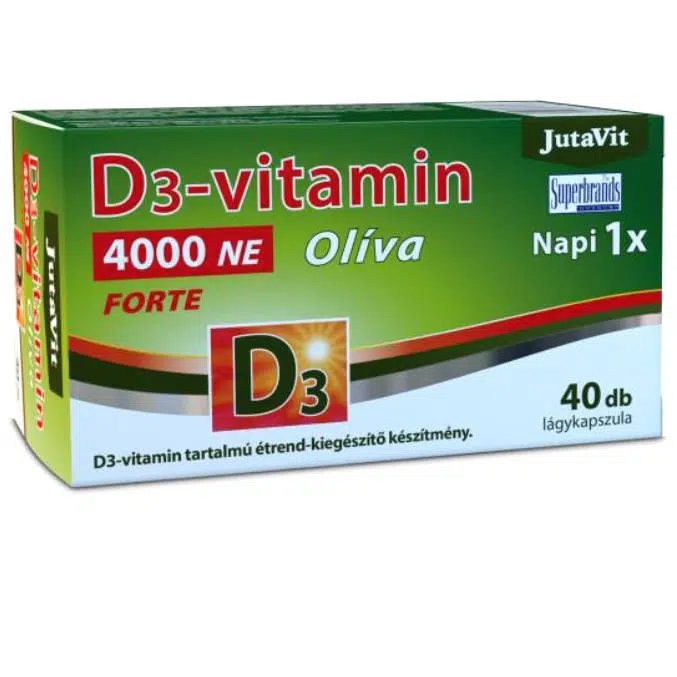 JutaVit D3-vitamin 4000NE Olíva forte 40db JutaVit D3-vitamin 4000NE Olíva forte 40db