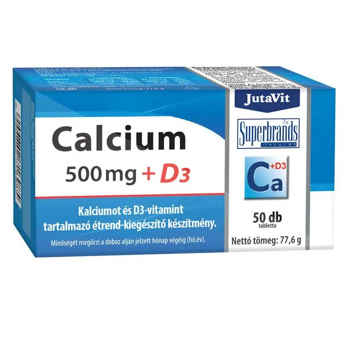 Jutavit Calcium 500mg + D3 50db tabletta Jutavit Calcium 500mg + D3 50db tabletta
