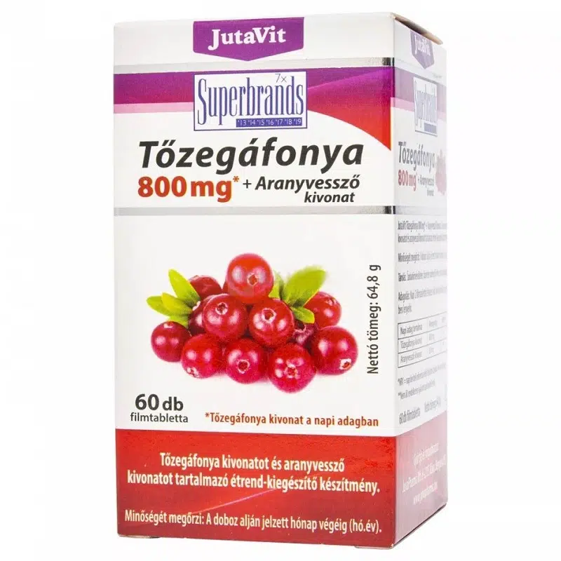 Jutavit tőzegáfonya + aranyvessző filmtabletta 60db Jutavit tőzegáfonya + aranyvessző filmtabletta 60db