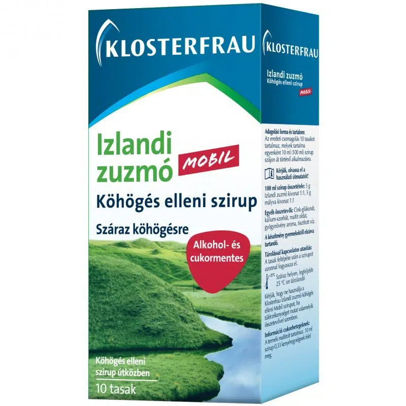 Klosterfrau Izlandi zuzmó köhögés elleni szirup MOBIL 10x10ml tasak Klosterfrau Izlandi zuzmó köhögés elleni szirup MOBIL 10x10ml tasak