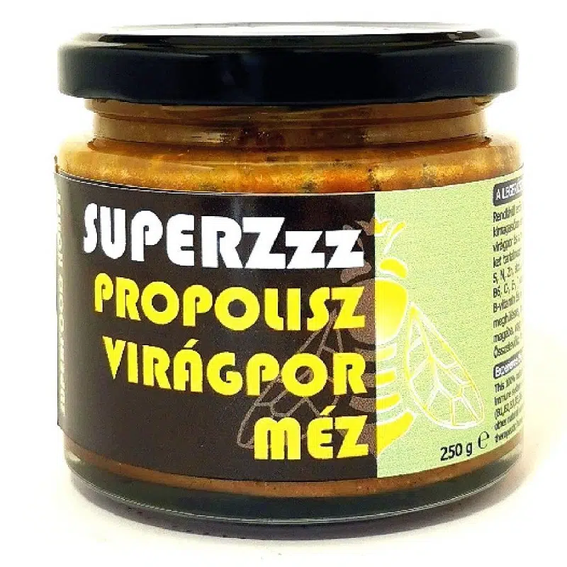 Mézzz SUPERZzz Propolisz+virágpor+méz 250g Mézzz SUPERZzz Propolisz+virágpor+méz 250g