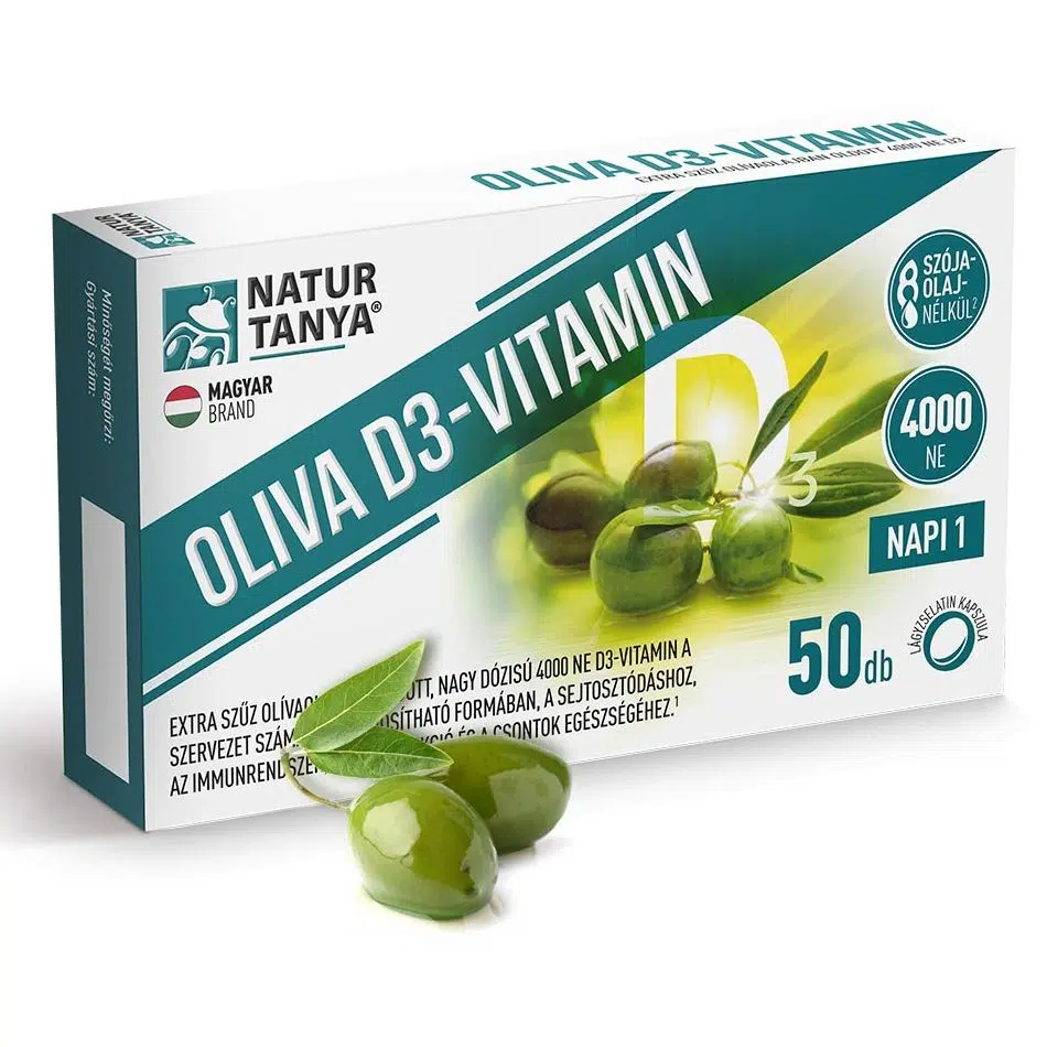 Natur Tanya Oliva D3-vitamin 4000NE lágyzselatin kapszula 50db Natur Tanya Oliva D3-vitamin 4000NE lágyzselatin kapszula 50db