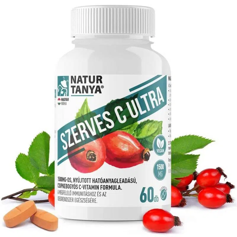 Natur Tanya Szerves C Ultra Retard C-vitamin 1500mg, csipkebogyó kivonattal 60db Natur Tanya Szerves C Ultra Retard C-vitamin 1500mg, csipkebogyó kivonattal 60db