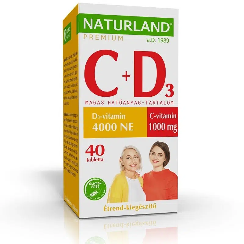 Naturland C1000+D4000 Prémium tabletta 40db Naturland C1000+D4000 Prémium tabletta 40db