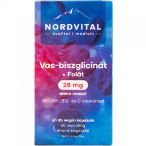 Nordvital Vas-biszglicinát 60 db vegán kapszula