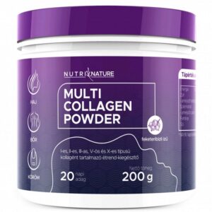 Nutri Nature Multi Collagen por - 5 féle kollagénnel feketeribizli ízű 200g
