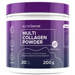 Nutri Nature Multi Collagen por - 5 féle kollagénnel feketeribizli ízű 200g