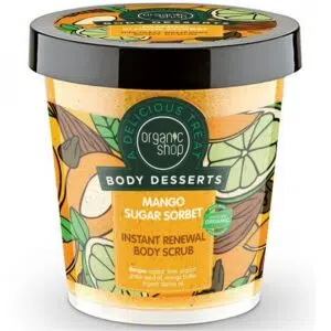Organic Shop Bőrmegújító cukros testradír Mango 450ml