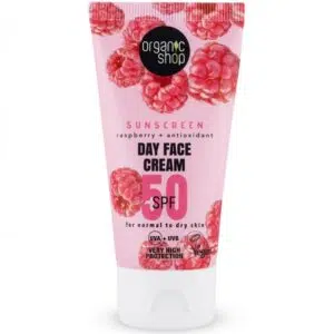 Organic Shop Fényvédő testápoló málnával és antioxidánsokkal SPF50 150ml