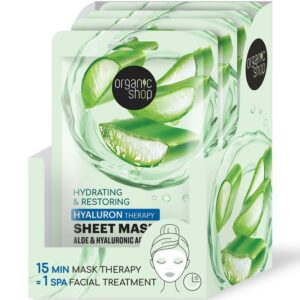 Organic Shop Hidratáló és helyreállító fátyolmaszk aloe verával és hialuronsavval 25g