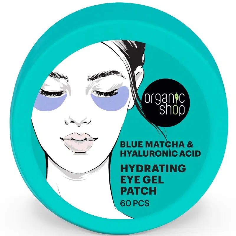 Organic Shop Hidratáló gél szemmaszk kék matcha-kivonattal és hialuronsavval 60db Organic Shop Hidratáló gél szemmaszk kék matcha-kivonattal és hialuronsavval 60db