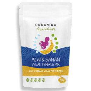 Organiqa 100% bio acai-banán vegán fehérje mix 200g