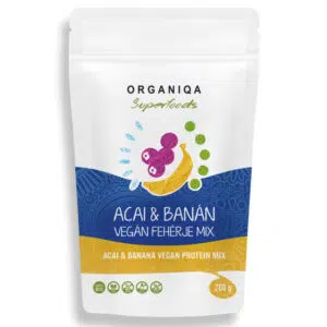 Organiqa 100% bio acai-banán vegán fehérje mix 200g