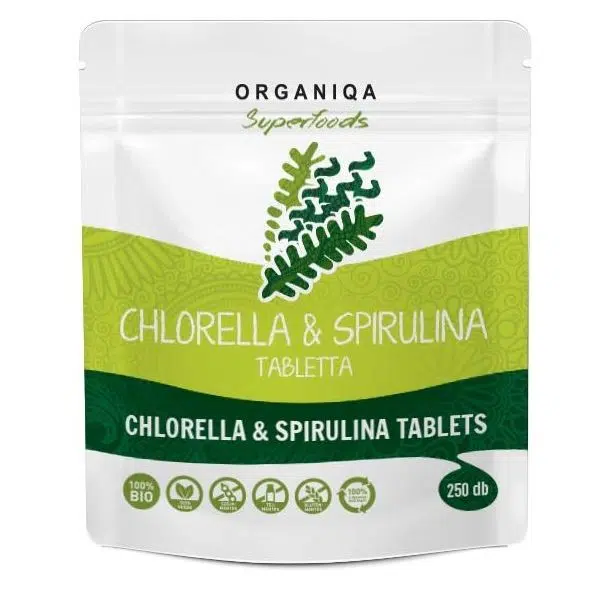 Organiqa Chlorella és Spirulina tabletta 250 db TASAKOS Organiqa Chlorella és Spirulina tabletta 250 db TASAKOS
