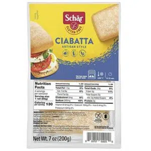 Schar gluténmentes ciabatta zsemle elösütőtt 4x50g 200g